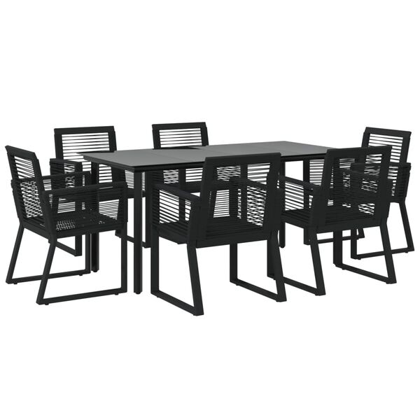 vidaXL Garden Dining Set Black
