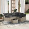 vidaXL Garden Sofa Set Light Grey PE Rattan Large Modular