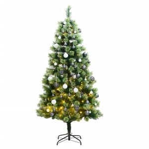 vidaXL Artificial Hinged Christmas Tree Green PVC Medium Foldable