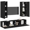 vidaXL TV Cabinet Set of 4 Black Engineered wood Medium TV Cabinet