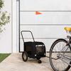 vidaXL Pet Bike Trailer with Storage Black 49.02 x 25.00 x 20.87 in