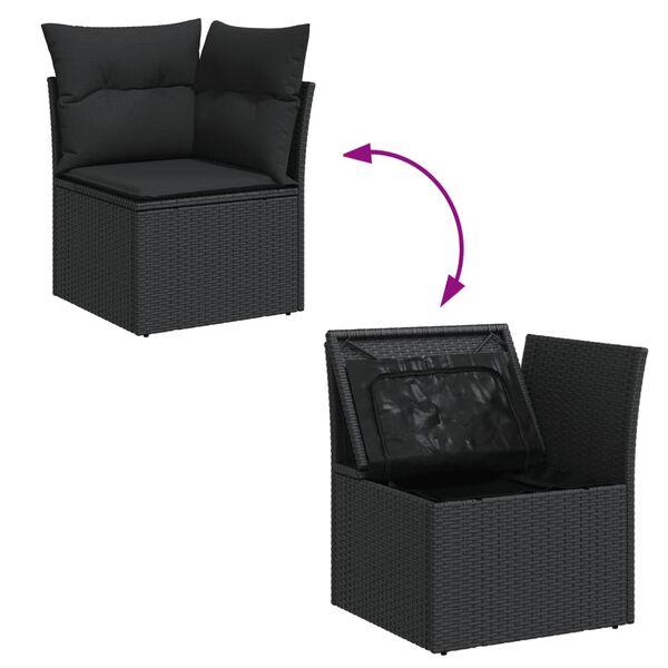 vidaXL Garden Sofa Set Black