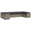 vidaXL Garden Lounge Set Grey PE Rattan, Powder-Coated Steel, Polyester, PVC