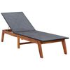 vidaXL Sunlounger Black and brown PE rattan Standard Height-Adjustable