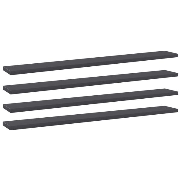 vidaXL Shelf Set of 4 Gray Engineered wood 31.5 x 3.9 x 0.6 in