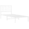 vidaXL Bed Frame White Steel Single Bed Frame Rectangular
