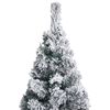 vidaXL Artificial Christmas Tree Green with white flocked snow PVC, Steel