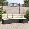 vidaXL Garden Sofa Set Black PE rattan 5 Piece Modular Garden Sofa Set