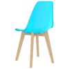 vidaXL Dining Chair Set of 2 Blue Polypropylene, Beechwood Medium