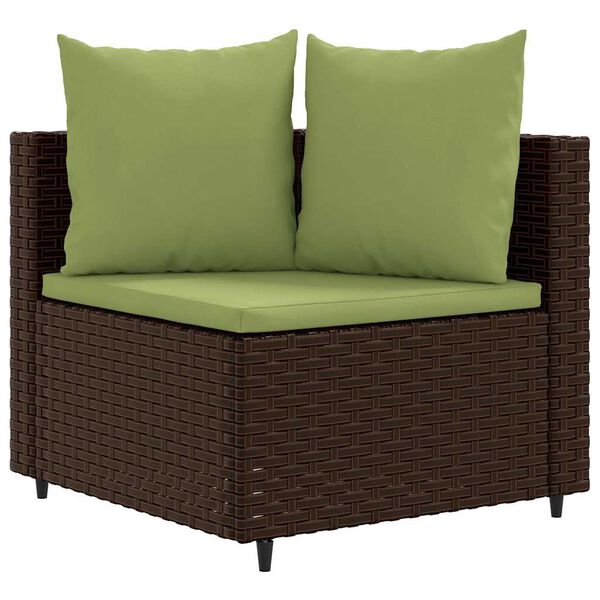 vidaXL Patio Sofa Set Set of 5 Brown, Green