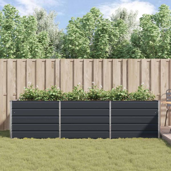 vidaXL Planter Anthracite 195 x 100 x 45 cm Galvanised Steel