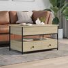 vidaXL Coffee Table Sonoma Oak 33.5"x19.7"x19.7" Engineered Wood and Metal