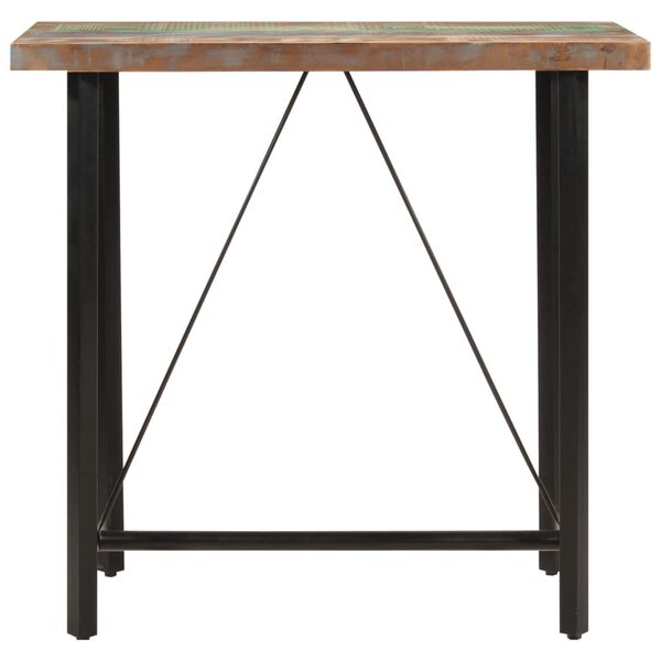 vidaXL Bar Table Multicolor finish Solid reclaimed wood and iron Medium