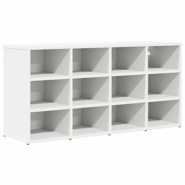 vidaXL Shoe Cabinet White 40.55 x 11.81 x 20.08 in Engineered Wood
