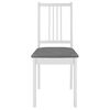 vidaXL Dining Chair Set of 6 White and Grey Solid Wood and 100% Polyester