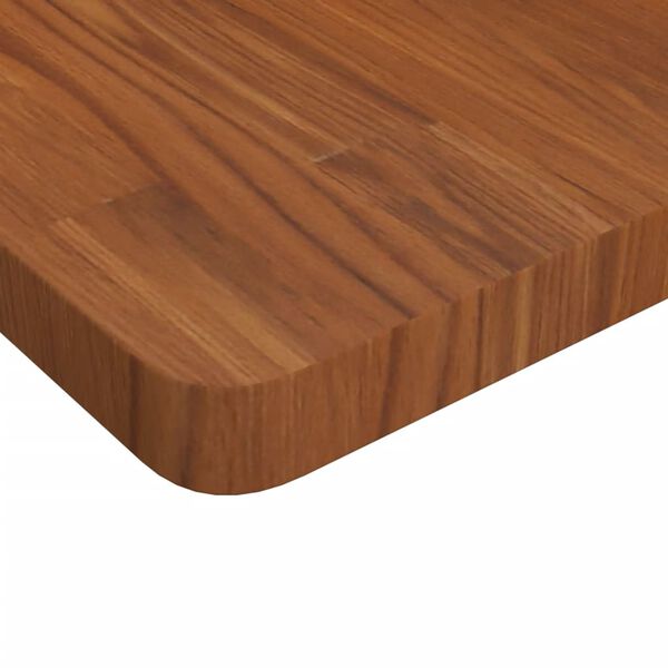 vidaXL Table Top Dark brown Solid oak wood 23.6x23.6 in Durable