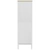 vidaXL Wardrobe White Solid pine wood with wax finish, engineered wood