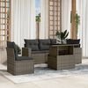 vidaXL Garden Sofa Set Grey PE rattan Fits 5 people Adjustable Armrests