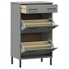 vidaXL Shoe Rack Grey Solid pine wood, metal Medium Doors Shoe Rack