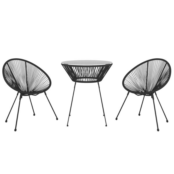 vidaXL Dining Set Black and Transparent