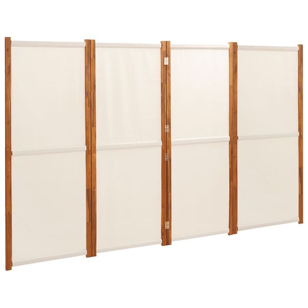 vidaXL 4-Panel Room Divider Cream White 110.2"x70.9"