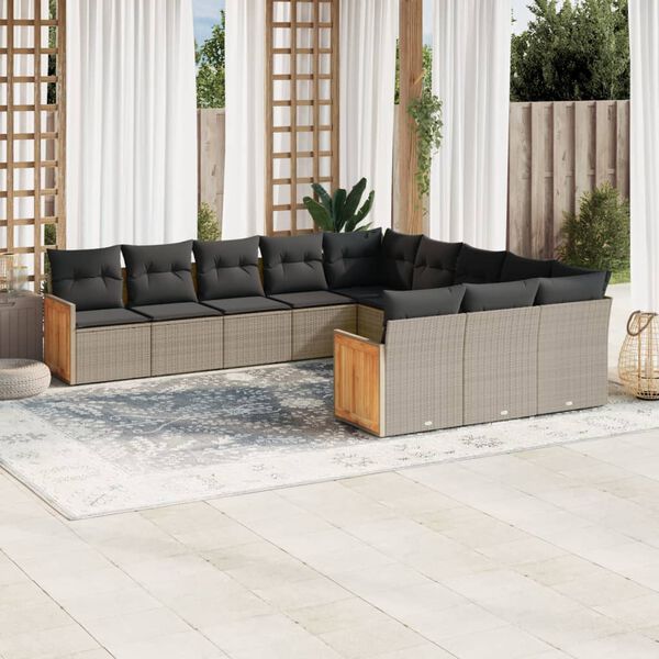 vidaXL Garden Sofa Set Grey