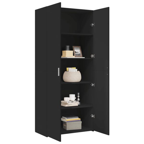 vidaXL Highboard Black 31.5"x16.7"x72.8" Engineered Wood