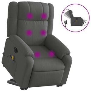 vidaXL Electric Stand Up Massage Recliner Chair Dark Grey