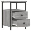 vidaXL Bedside Cabinet Set of 2 Grey sonoma Engineered wood, iron Medium