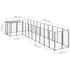 vidaXL Dog Kennel Black PE Large Durable Dog Kennel Rectangular