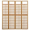 vidaXL 4-Panel Room Divider/Trellis Solid Fir Wood 63.4"x70.9"