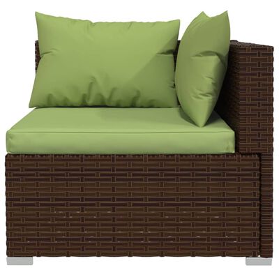 vidaXL 12 Piece Patio Lounge Set with Cushions Poly Rattan Brown