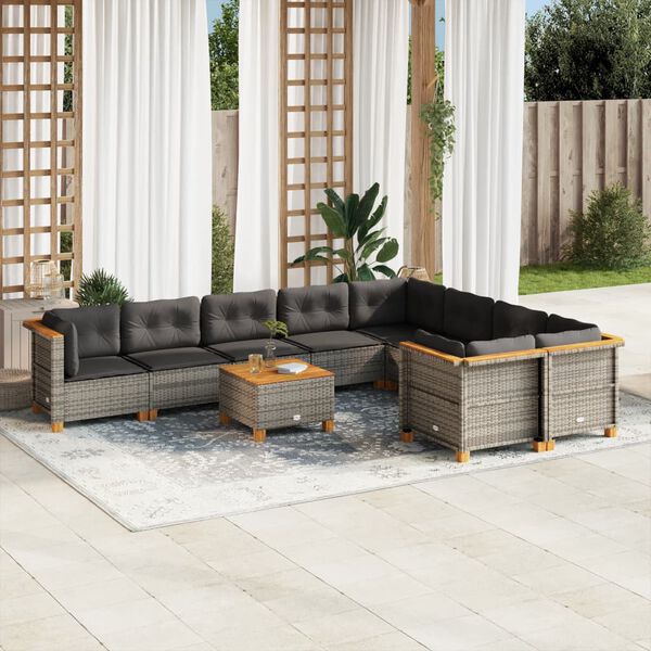 vidaXL Garden Sofa Set Grey