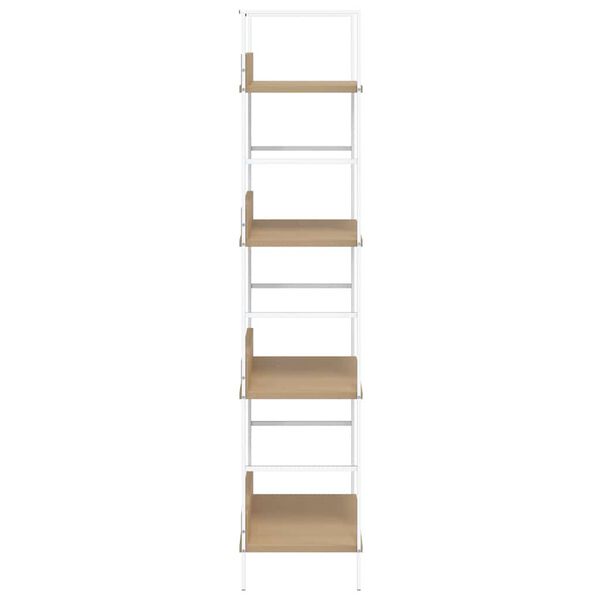 vidaXL Shelf Cabinet Oak and White Engineered wood, steel Medium