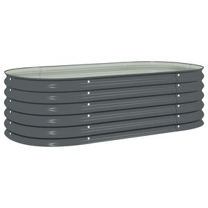 vidaXL Garden Raised Bed Grey Galvanized steel 63 x 31.5 x 17.3 in