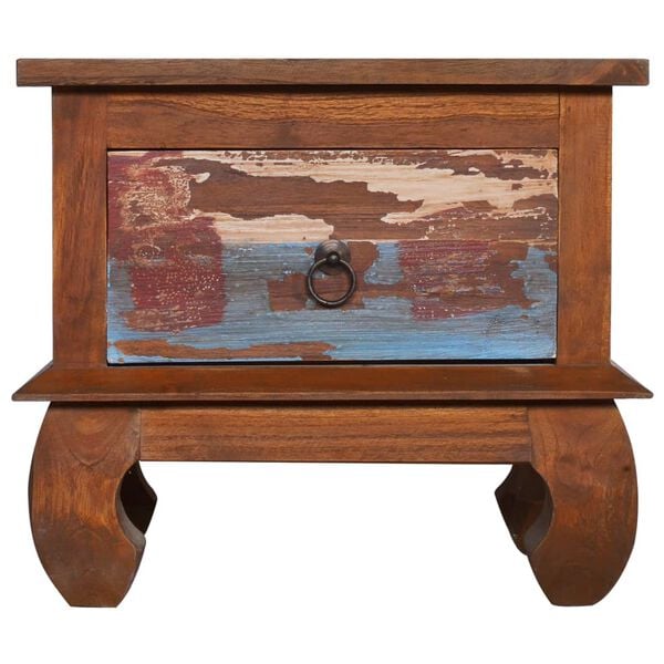 vidaXL Bedside Cabinet Multicolor Reclaimed Teak Wood Standard
