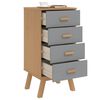 vidaXL Bedside Cabinet Grey and Brown Solid Pine Wood, Engineered Wood