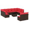 vidaXL 12 Piece Garden Sofa Set with Cushions Brown Poly Rattan