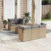vidaXL Garden Sofa Set Beige PE Rattan, Powder-Coated Steel, Tempered Glass