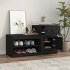 vidaXL Shoe Cabinet Black Engineered Wood 39.4 x 16.5 x 23.6 in