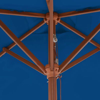 vidaXL Outdoor Parasol with Wooden Pole Blue 59.1"x78.7"