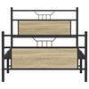 vidaXL Bed Frame Sonoma Oak Engineered Wood and Steel Single Bed Frame