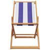 vidaXL Beach Chair Blue and white Solid eucalyptus wood and polyester fabric