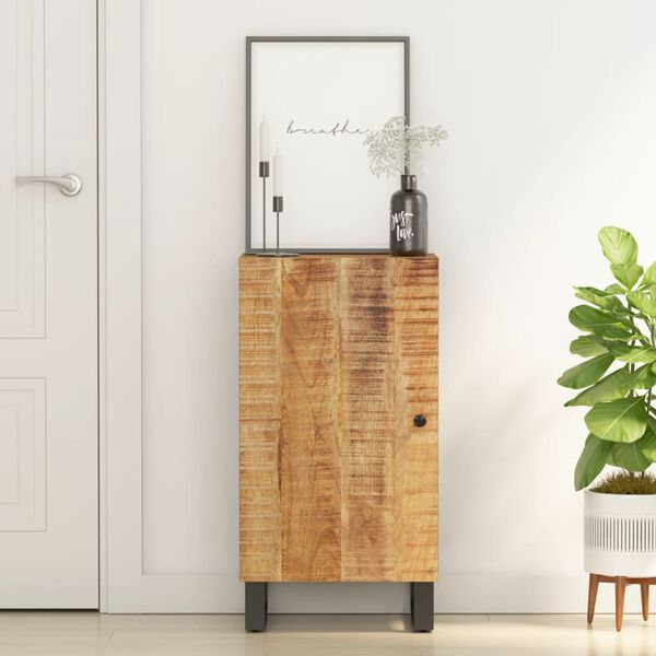 vidaXL Sideboard Natural Mango Wood Solid Mango Wood with Iron Legs Medium