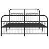 vidaXL Bed Frame Black Steel King Size Durable Bed Frame Rectangular