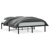 vidaXL Bed Frame Black Steel 55x75 in Bed Frame Rectangular Modern