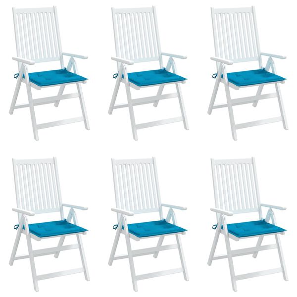 vidaXL Patio Chair Cushions 6 pcs Blue 19.7x19.7x1.6" Oxford Fabric