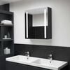 vidaXL Bathroom Cabinet Anthracite MDF with melamine finish, glass Medium