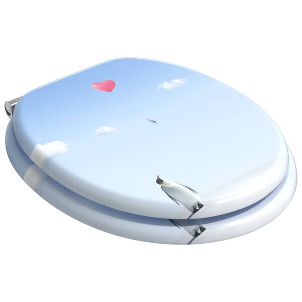 vidaXL WC Toilet Seats with Soft Close Lid 2 pcs MDF Penguin Design (2x146917)