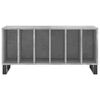 vidaXL Record Cabinet Concrete Grey Engineered Wood, Iron
